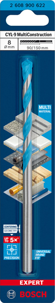 BOSCH EXPERT CYL-9 MultiConstruction Bohrer, 8 x 90 x 150 mm BOSCH EXPERT CYL-9 MultiConstruction Bohrer, 8 x 90 x 150 mm