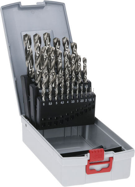 BOSCH 25-teiliges HSS-G ProBox Metallbohrer-Set, DIN 338, 135°, 1–13 mm BOSCH 25-teiliges HSS-G ProBox Metallbohrer-Set, DIN 338, 135°, 1–13 mm