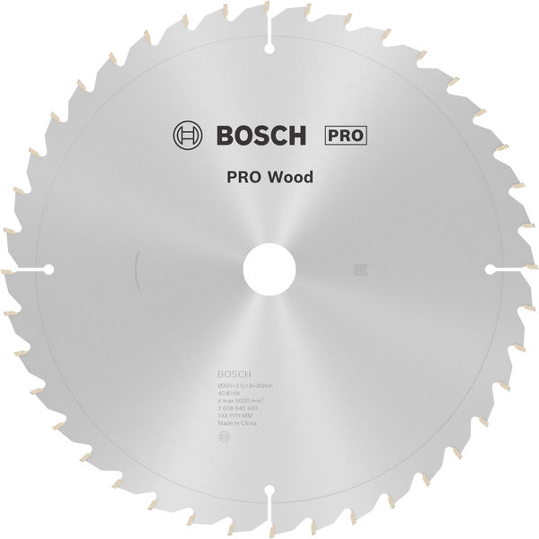 BOSCH PRO Wood Kreissägeblatt, 305 x 2,5 x 30 mm, Z40 BOSCH PRO Wood Kreissägeblatt, 305 x 2,5 x 30 mm, Z40