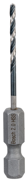 BOSCH HSS Spiralbohrer mit Sechskantschaft 2,0 mm BOSCH HSS Spiralbohrer mit Sechskantschaft 2,0 mm