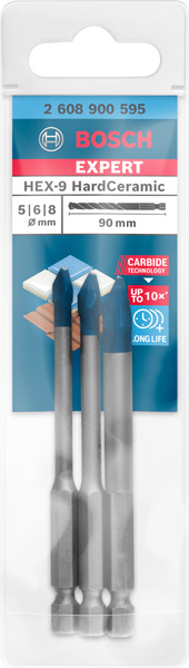 BOSCH EXPERT Hard Ceramic HEX-9 Bohrer-Set, 5/6/8 x 90 mm, 3-tlg. BOSCH EXPERT Hard Ceramic HEX-9 Bohrer-Set, 5/6/8 x 90 mm, 3-tlg.