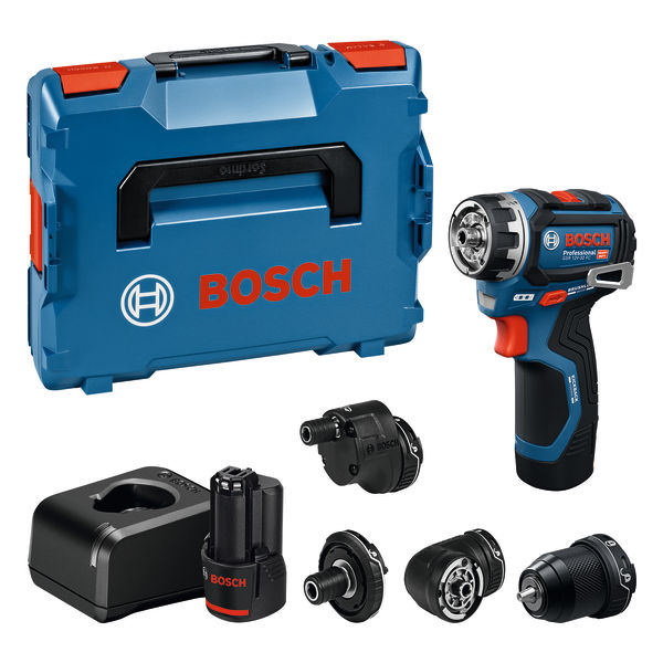 BOSCH Akku-Bohrschrauber GSR 12V-32 FC 2x GBA 12V 2.0Ah, diverse Aufsätze, L-BOXX