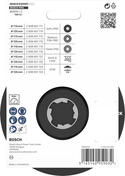 BOSCH X-LOCK SCM Stützteller mit Mittelstift, 125 mm BOSCH X-LOCK SCM Stützteller mit Mittelstift, 125 mm