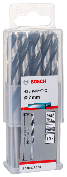BOSCH Metallspiralbohrer HSS PointTeQ, DIN 338, 7,0 mm, 10er-Pack