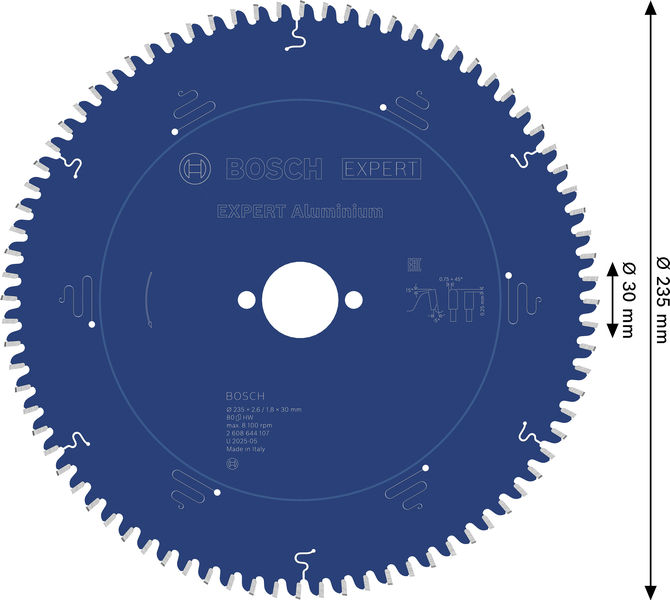 BOSCH Kreissägeblatt Expert for Aluminium, 235 x 30 x 2,6 mm, 80Z BOSCH Kreissägeblatt Expert for Aluminium, 235 x 30 x 2,6 mm, 80Z
