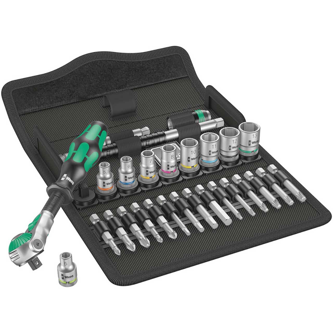 WERA 8100 SA 6 Zyklop Speed-Knarrensatz, 1/4"-Antrieb, metrisch, 28-teilig