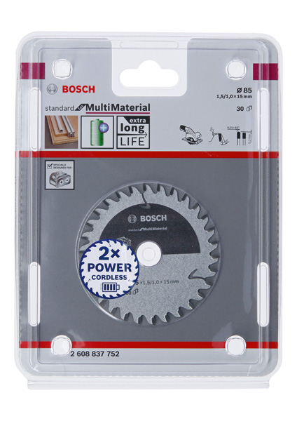 BOSCH PRO Multi Material cordless Kreissägeblatt 85 x 1,5 x 15 mm BOSCH PRO Multi Material cordless Kreissägeblatt 85 x 1,5 x 15 mm