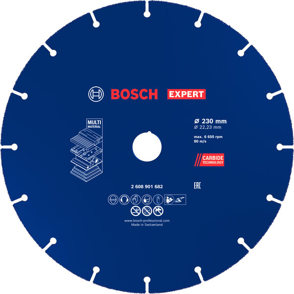 BOSCH EXPERT Carbide Multi Wheel Trennscheibe, 230 mm, 22,23 mm BOSCH EXPERT Carbide Multi Wheel Trennscheibe, 230 mm, 22,23 mm