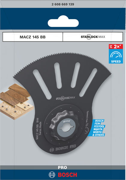 BOSCH PRO MACZ 145 BB Blatt für Multifunktionswerkzeuge, 100 x 50 mm BOSCH PRO MACZ 145 BB Blatt für Multifunktionswerkzeuge, 100 x 50 mm