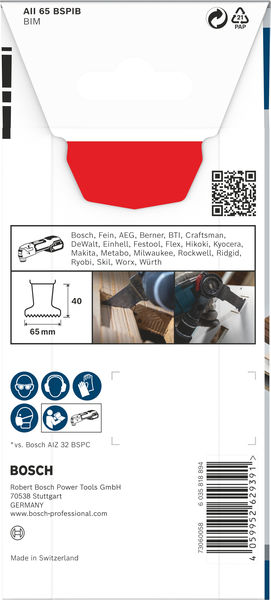 BOSCH PRO AII 65 BSPIB Blatt für Multifunktionswerkzeuge, 65 x 40 mm