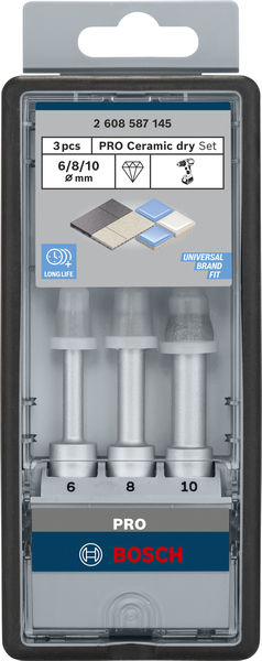 BOSCH PRO Ceramic dry Bohrer-Set, 6 x 33, 8 x 33, 10 x 33 mm, 3-tlg. BOSCH PRO Ceramic dry Bohrer-Set, 6 x 33, 8 x 33, 10 x 33 mm, 3-tlg.