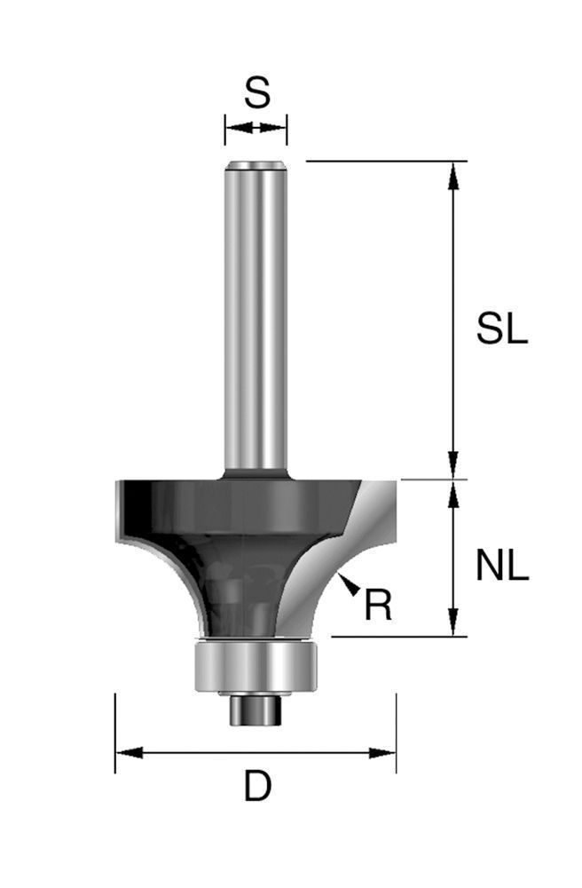 BRÜCK HW-Abrundfräser m.Kugellager Typ 300 Z2