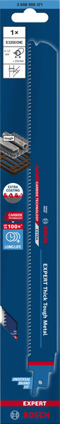 BOSCH EXPERT ‘Thick Tough Metal’ S 1255 CHC Säbelsägeblatt, 1 Stück BOSCH EXPERT ‘Thick Tough Metal’ S 1255 CHC Säbelsägeblatt, 1 Stück