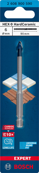 BOSCH EXPERT HEX-9 HardCeramic Bohrer, 6 x 90 mm BOSCH EXPERT HEX-9 HardCeramic Bohrer, 6 x 90 mm