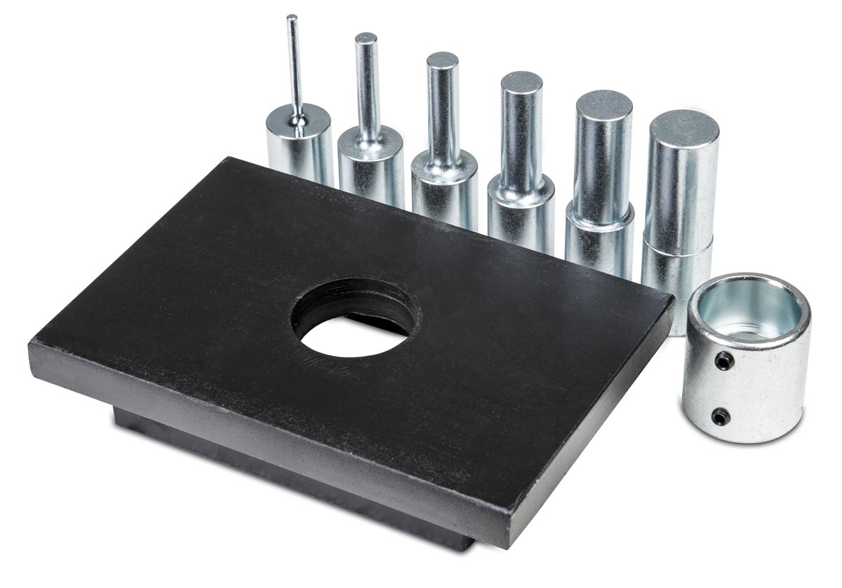 METALLKRAFT  6-teiliger Druckdornsatz mit Lochplatte  WPP 15 T