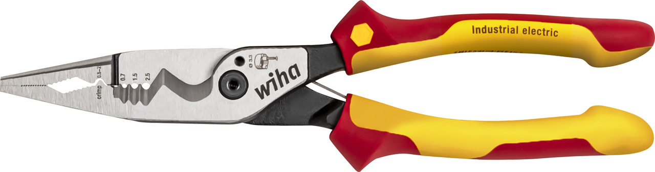 WIHA Multifunktionszange 8in1 Industrial electric mit ein- und ausschaltbarer Öffnungsfeder