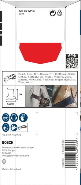 BOSCH PRO AII 65 APIB Blatt für Multifunktionswerkzeuge, 65 x 40 mm, 5-tlg. BOSCH PRO AII 65 APIB Blatt für Multifunktionswerkzeuge, 65 x 40 mm, 5-tlg.