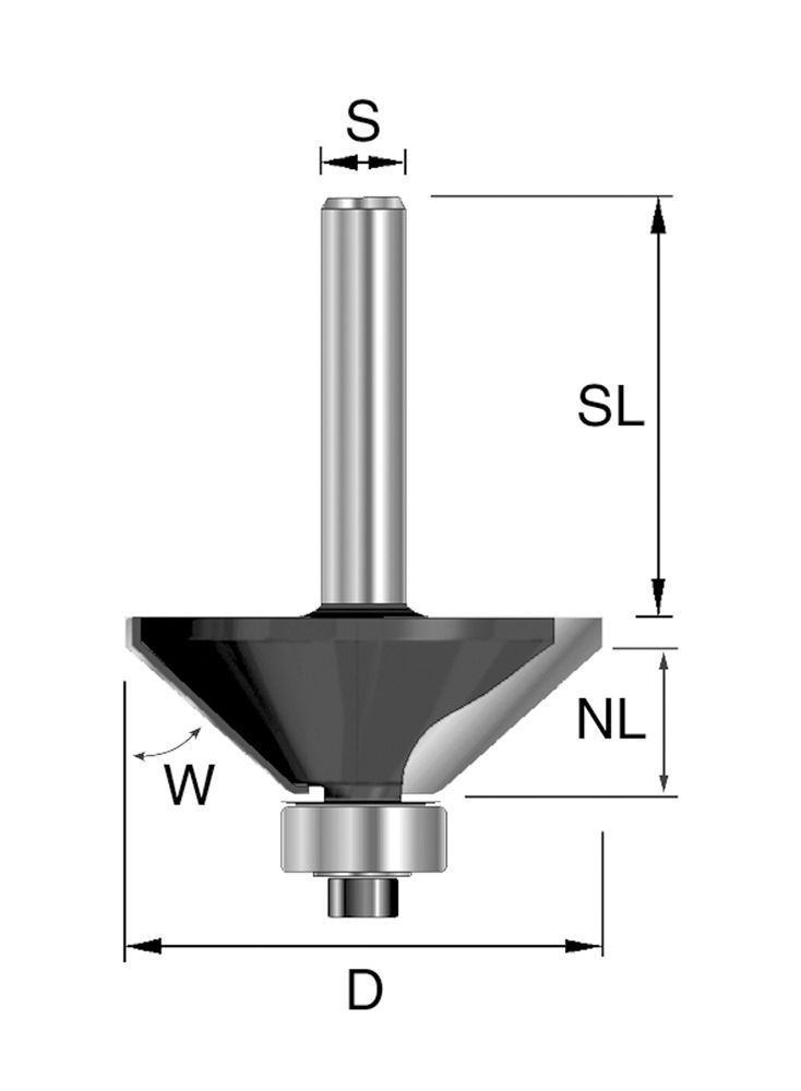 Brück HW-Fasefräser D44,5, NL15,9