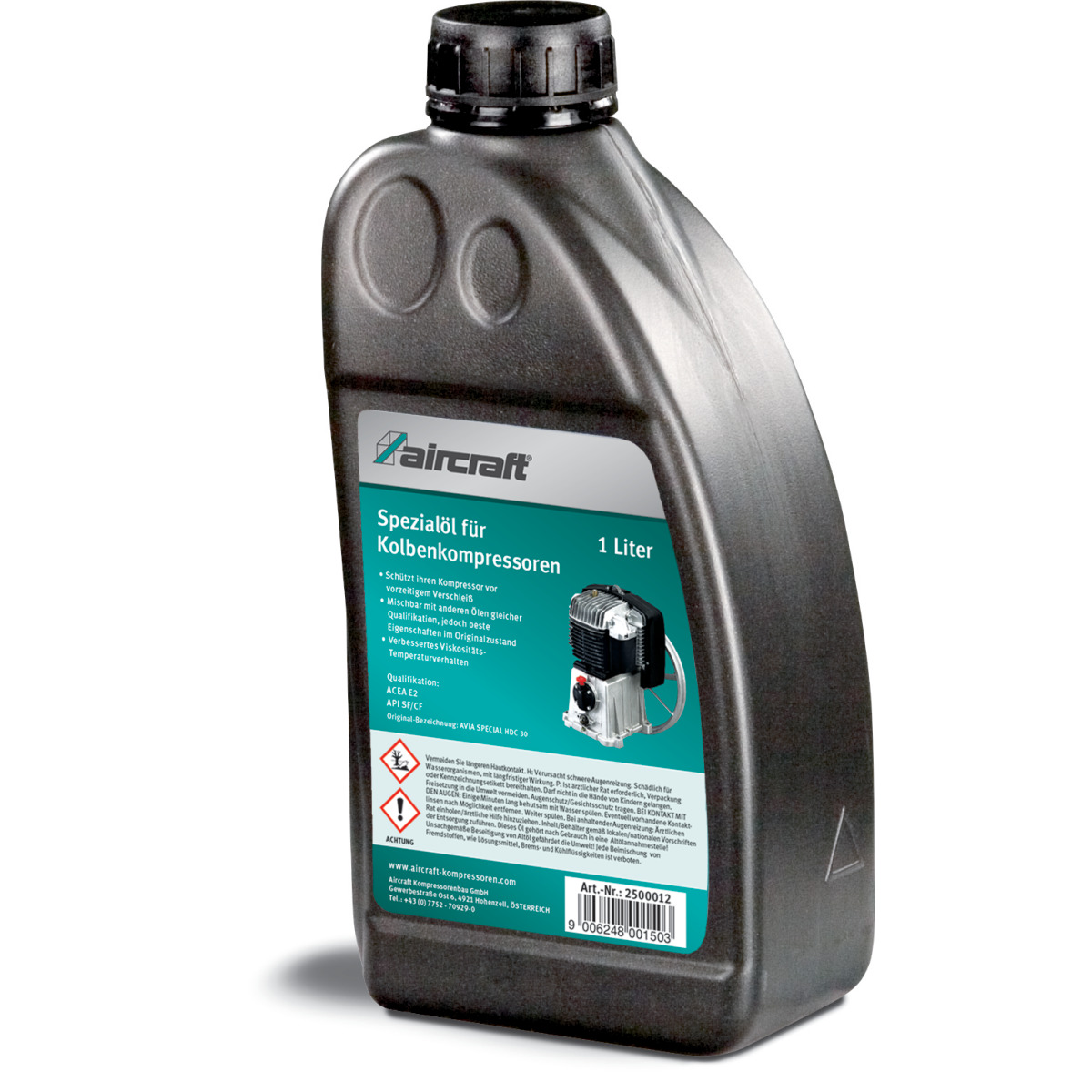 AIRCRAFT Spezialöl für Kolbenkompressoren, 1 l Flasche
