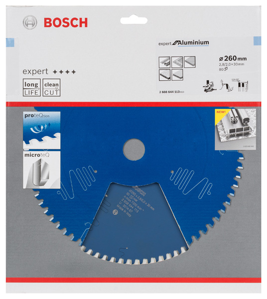 BOSCH Kreissägeblatt Expert for Aluminium 260 x 30 x 2,8 mm Z80 HLTCG