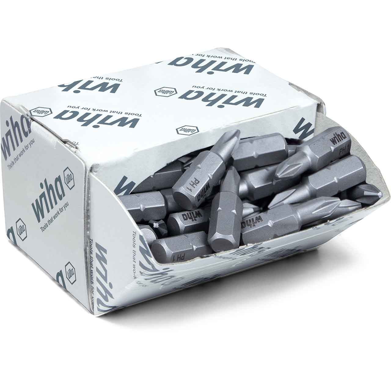 WIHA Bit-Set Standard 25mm PH1 50tlg., Phillips, 1/4" in Großpackung