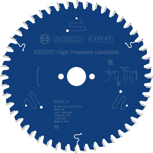 BOSCH Kreissägeblatt Expert for High Pressure Laminate, 160 x 20 x 2,2 mm, 48Z BOSCH Kreissägeblatt Expert for High Pressure Laminate, 160 x 20 x 2,2 mm, 48Z