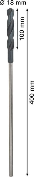 BOSCH PRO Wood HSS Installationsbohrer, 18 x 100 x 400 mm BOSCH PRO Wood HSS Installationsbohrer, 18 x 100 x 400 mm
