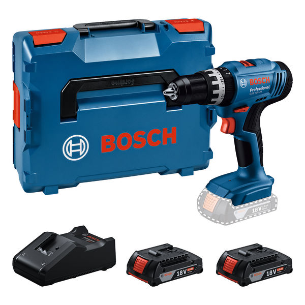 BOSCH Akku-Schlagbohrschauber GSB 18V-25, 2 x Akku GBA 18V 2.0Ah in L-BOXX