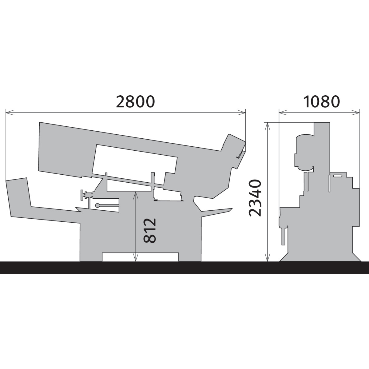METALLKRAFT Halbautomatische Schwenkrahmen-Metallbandsäge für Gehrungsschnitte von +60° bis -60° mit Frequenzumrichter BMBS 360 x 500 HA-DG