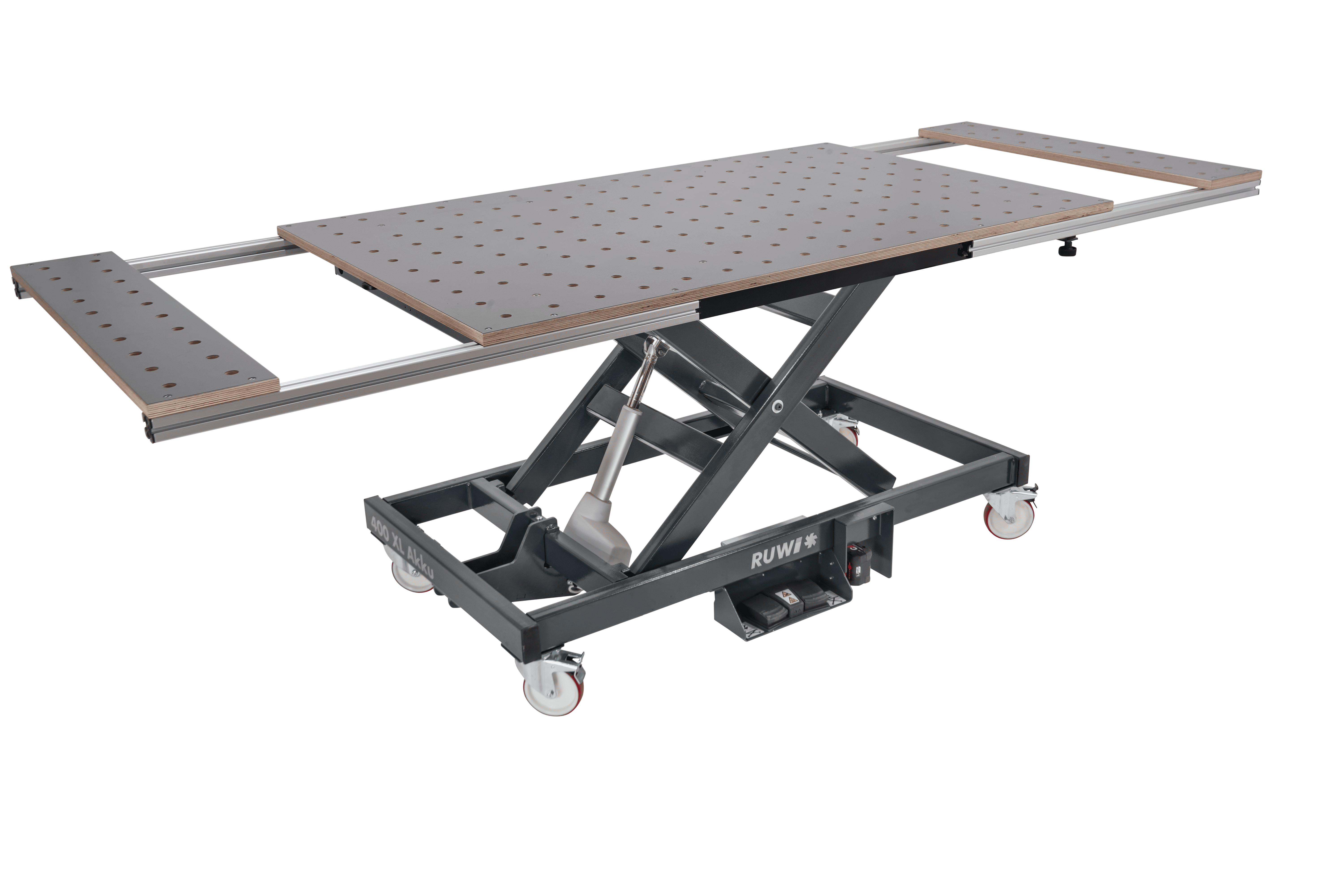 Hubtisch Classic 400 XL Akkuausziehbar mit seitl.Profil zur Werkstückfixierung (2x 100 cm beidseitig)