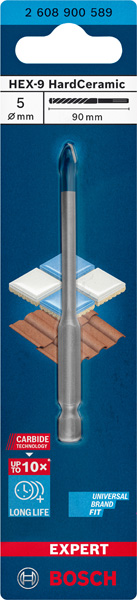 BOSCH EXPERT HEX-9 HardCeramic Bohrer, 5 x 90 mm BOSCH EXPERT HEX-9 HardCeramic Bohrer, 5 x 90 mm