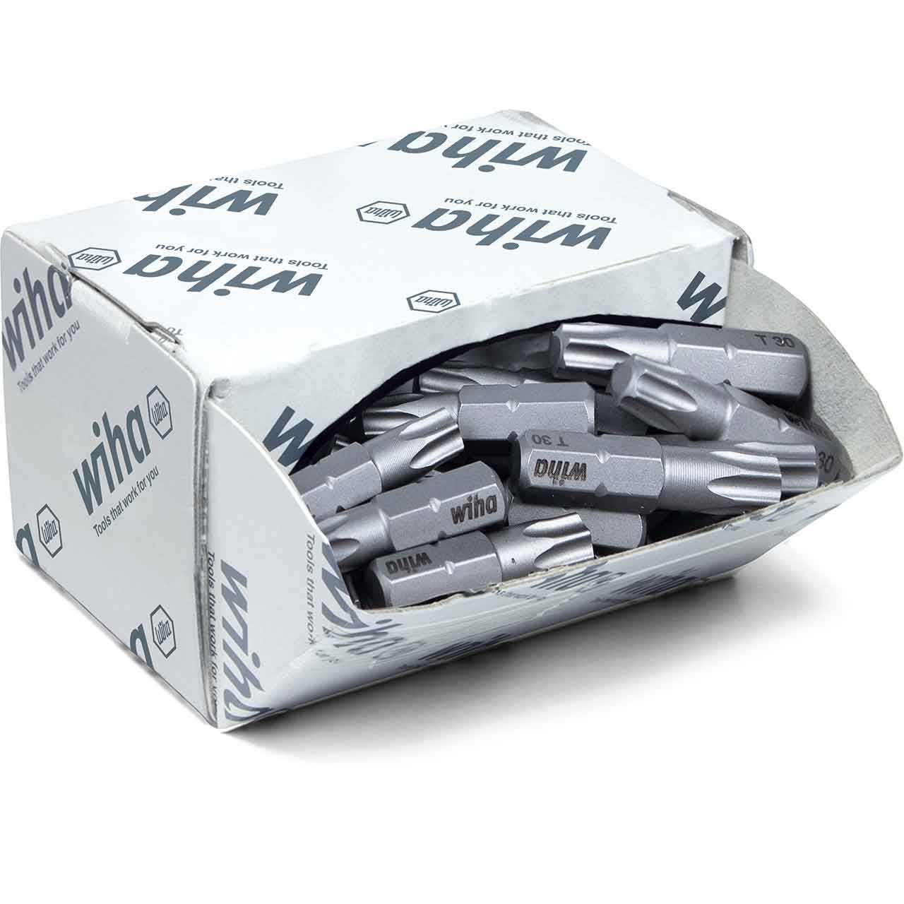 WIHA Bit Set Standard 25 mm TORX® (T30) 50-tlg. 1/4" C6,3 in Großpackung