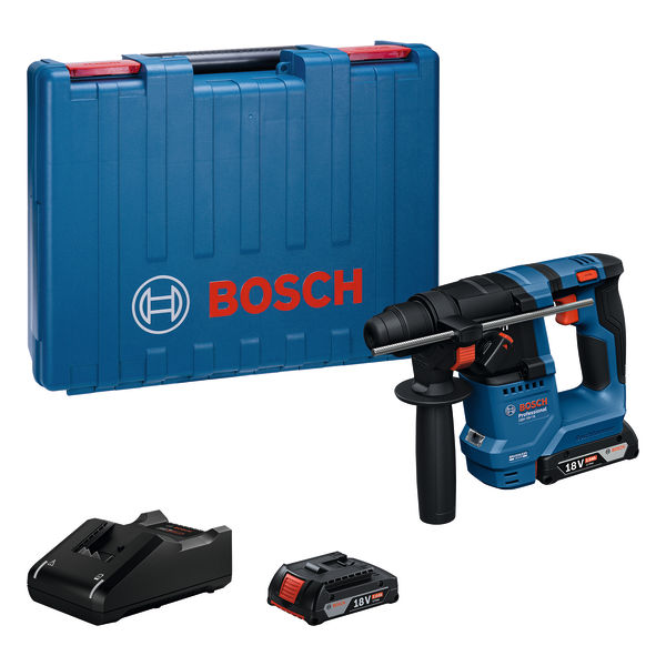 BOSCH Akku-Bohrhammer mit SDS plus GBH 18V-18, 2 x Akku GBA 18V 2.0Ah,Handwerkerkoffer