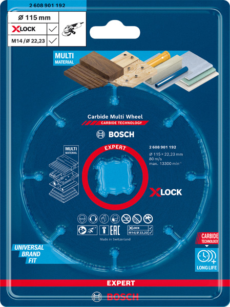 BOSCH EXPERT Carbide Multi Wheel X-LOCK Trennscheibe, 115 mm, 22,23 mm BOSCH EXPERT Carbide Multi Wheel X-LOCK Trennscheibe, 115 mm, 22,23 mm