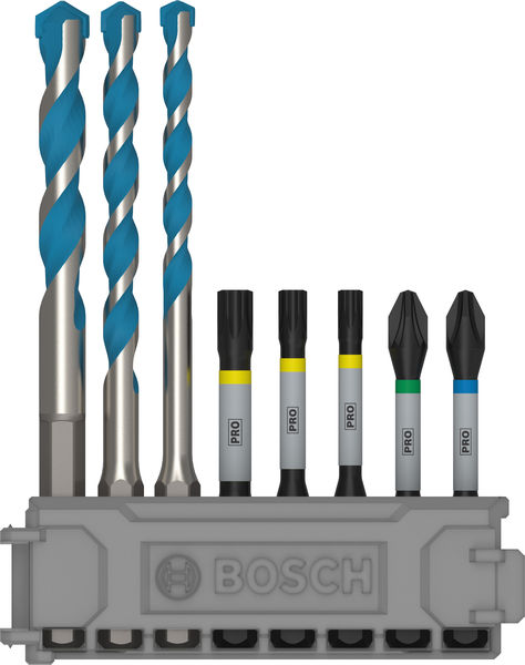 BOSCH PRO Impact Set mit Multi Constr. Bohrer, PH2/PZ2/T20/T25/T30, MC 5/6/8, 8-tlg. BOSCH PRO Impact Set mit Multi Constr. Bohrer, PH2/PZ2/T20/T25/T30, MC 5/6/8, 8-tlg.