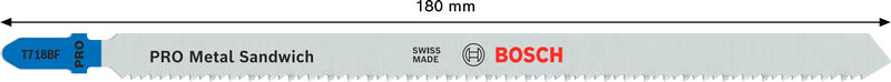 BOSCH PRO Metal Sandwich T718BF Stichsägeblatt, 180 mm, 3-tlg. BOSCH PRO Metal Sandwich T718BF Stichsägeblatt, 180 mm, 3-tlg.