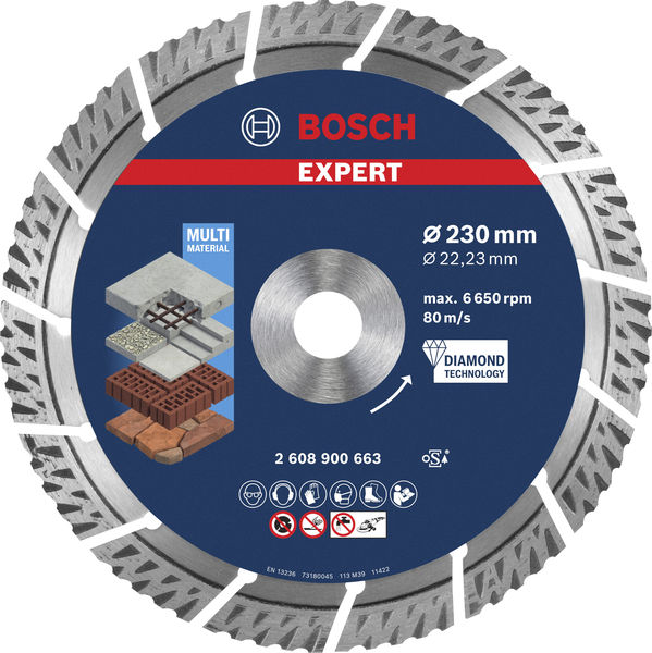 BOSCH EXPERT MultiMaterial Diamanttrennscheiben, 230 x 22,23 x 2,4 x 15 mm BOSCH EXPERT MultiMaterial Diamanttrennscheiben, 230 x 22,23 x 2,4 x 15 mm
