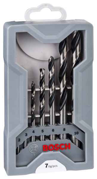BOSCH HSS-Spiralbohrer-Set, PointTeQ, 7-tlg., Mini-X-Line, 2-8 mm