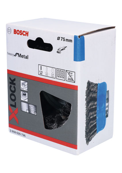 BOSCH X-LOCK Topfbürste 75 mm, 0,35 mm, gezopfter Stahldraht BOSCH X-LOCK Topfbürste 75 mm, 0,35 mm, gezopfter Stahldraht