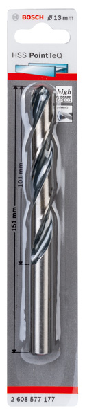 BOSCH Metallspiralbohrer HSS PointTeQ, DIN 338, 13,0 mm, 1er-Pack BOSCH Metallspiralbohrer HSS PointTeQ, DIN 338, 13,0 mm, 1er-Pack
