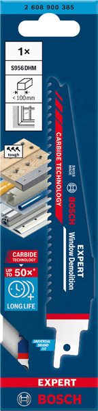 BOSCH EXPERT ‘Window Demolition’ S 956 DHM Säbelsägeblatt, 1 Stück BOSCH EXPERT ‘Window Demolition’ S 956 DHM Säbelsägeblatt, 1 Stück