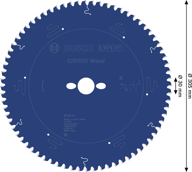 BOSCH Kreissägeblatt Expert for Wood, 305 x 30 x 2,4 mm, 72Z BOSCH Kreissägeblatt Expert for Wood, 305 x 30 x 2,4 mm, 72Z