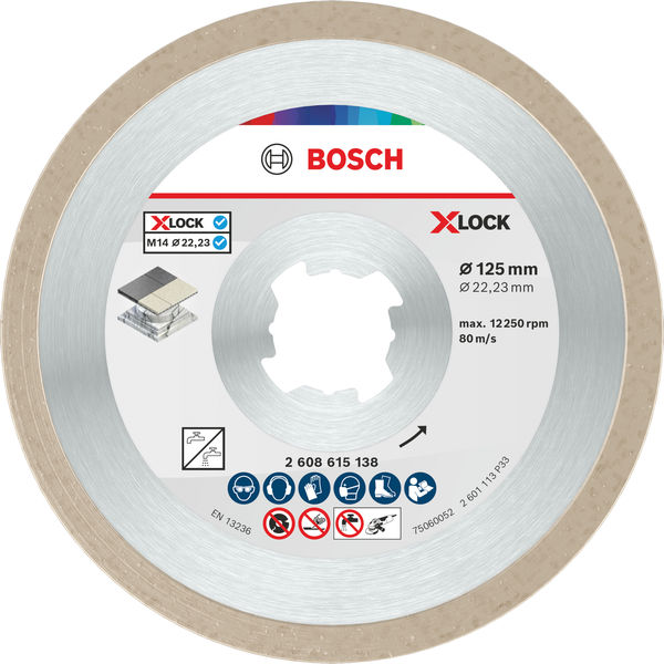 BOSCH X-LOCK Diamanttrennscheibe Standard for Ceramic 125 x 22,23 x 1,6 x 7 BOSCH X-LOCK Diamanttrennscheibe Standard for Ceramic 125 x 22,23 x 1,6 x 7