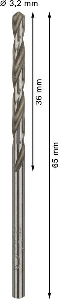BOSCH Metallbohrer DIN 338 HSS-G 3,2 mm, 10/Pack BOSCH Metallbohrer DIN 338 HSS-G 3,2 mm, 10/Pack