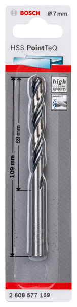 BOSCH Metallspiralbohrer HSS PointTeQ, DIN 338, 7,0 mm, 1er-Pack BOSCH Metallspiralbohrer HSS PointTeQ, DIN 338, 7,0 mm, 1er-Pack
