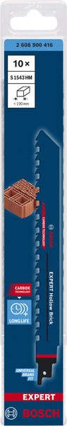 BOSCH EXPERT Säbelsägeblatt Hollow Brick S 1543 HM, 10 Stk. BOSCH EXPERT Säbelsägeblatt Hollow Brick S 1543 HM, 10 Stk.