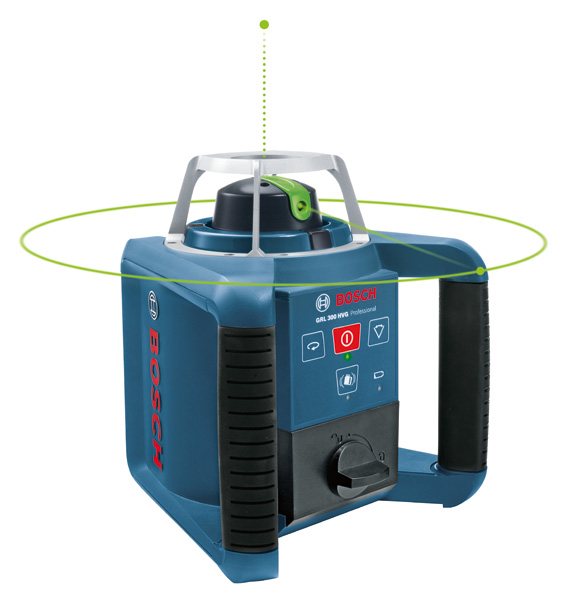 BOSCH Rotationslaser GRL 300 HVG, 2 x Batterie LR20 1,5V im Handwerkerkoffer
