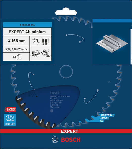 BOSCH Kreissägeblatt Expert for Aluminium, 165 x 20 x 2,6 mm, 52 Zähne BOSCH Kreissägeblatt Expert for Aluminium, 165 x 20 x 2,6 mm, 52 Zähne