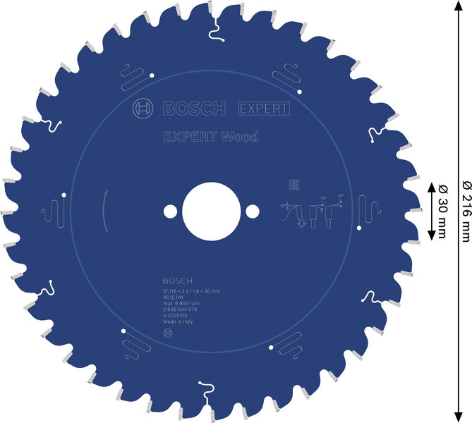 BOSCH Kreissägeblatt Expert for Wood, 216 x 30 x 2,4 mm, 40 Zähne BOSCH Kreissägeblatt Expert for Wood, 216 x 30 x 2,4 mm, 40 Zähne