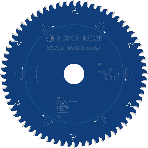 BOSCH Kreissägeblatt Expert for Multi Material, 216 x 30 x 2,4 mm, 64 Zähne BOSCH Kreissägeblatt Expert for Multi Material, 216 x 30 x 2,4 mm, 64 Zähne